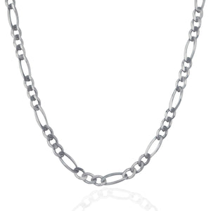 4.6mm 14k White Gold Solid Figaro Chain