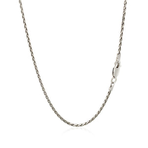 1.5mm Sterling Silver Rhodium Plated Wheat Chain