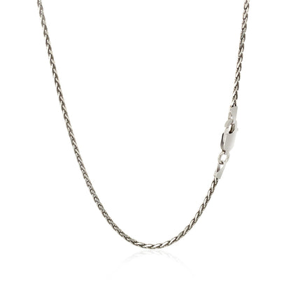 1.5mm Sterling Silver Rhodium Plated Wheat Chain