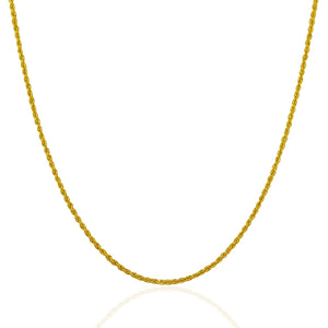 1.25mm 14k Yellow Gold Solid Rope Chain