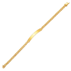 14k Yellow Gold ID with Double Rope Chain Bracelet