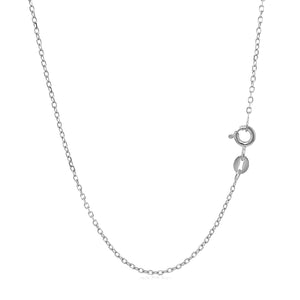 1.3mm 14k White Gold Faceted Cable Link Chain