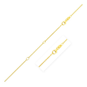 1.2mm 14k Yellow Gold Double Extendable Cable Chain