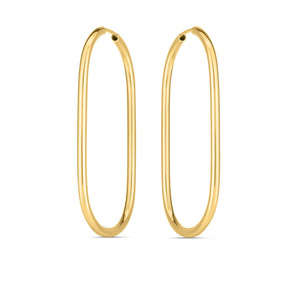 14k Yellow Gold Endless Large Paperclip Hoop Earrings