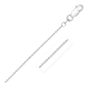 2.1mm Sterling Silver Rhodium Plated Round Cable Chain