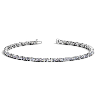 2 cctw Lab Grown Round Diamond Tennis Bracelet in 14k White Gold (F/G  VS2/SI1)