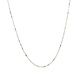 1.0mm 14k White Gold Diamond-Cut Bead Chain