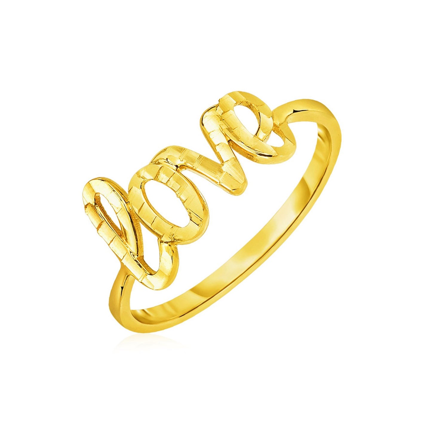 14k Yellow Gold with Love Ring