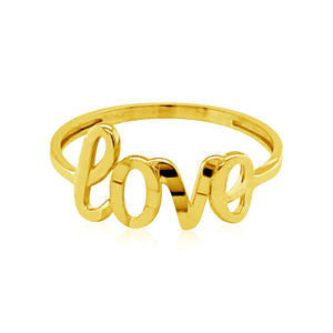 14k Yellow Gold with Love Ring