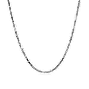 1.1mm 14k White Gold Milano Chain