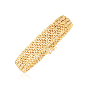 14.5mm 14k Yellow Gold High Polish Thick Braided Bracelet