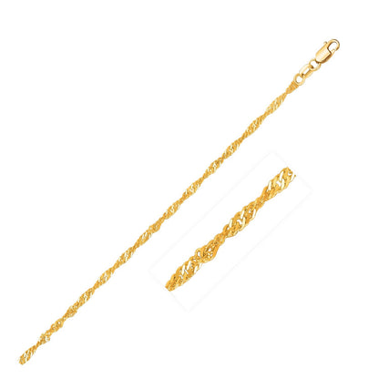 1.8mm 10k Yellow Gold Singapore Chain