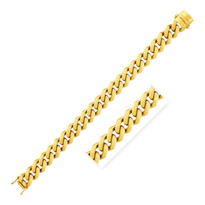 14k Yellow Gold Wide Polished Curb Chain Bracelet