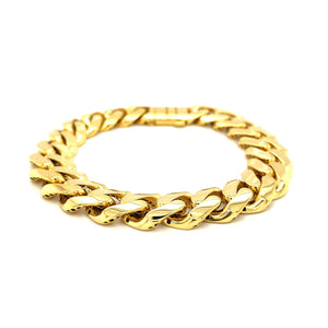 14k Yellow Gold Wide Polished Curb Chain Bracelet