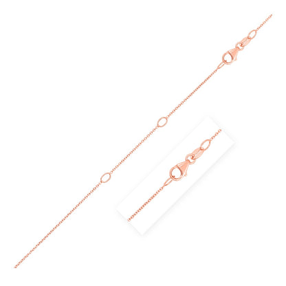 1.0mm 14k Rose Gold Double Extendable Cable Chain