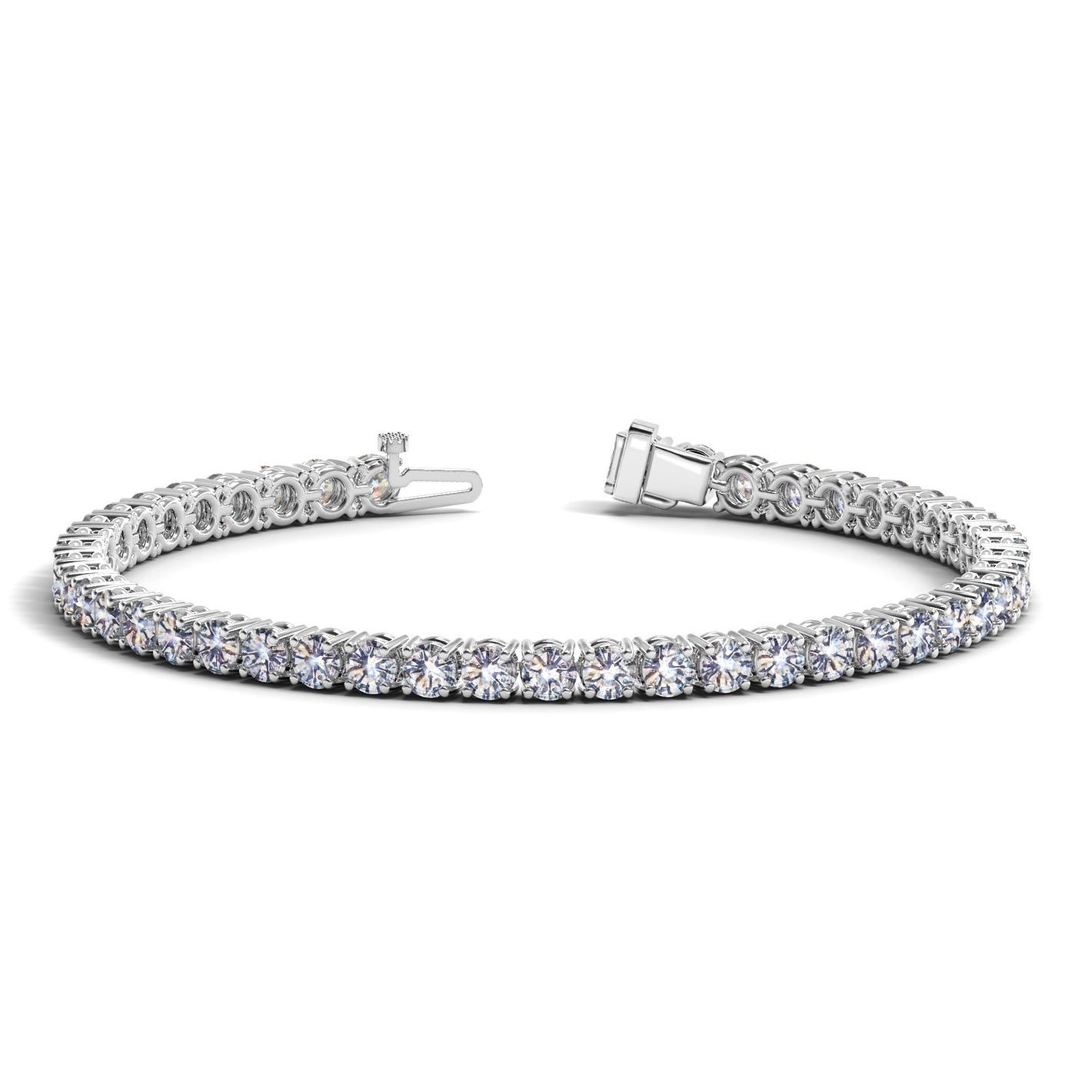 10 cctw Lab Grown Round Diamond Tennis Bracelet in 14k White Gold (F/G VS2/SI1)