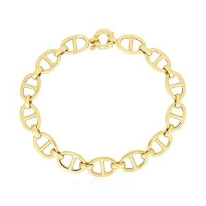 8.8mm 14k Yellow Gold High Polish Mariner Link Bracelet