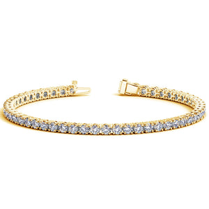 7 cctw Lab Grown Round Diamond Tennis Bracelet in 14k Yellow Gold (F/G  VS2/SI1)