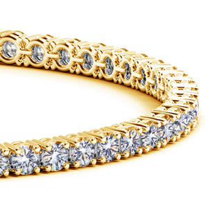 7 cctw Lab Grown Round Diamond Tennis Bracelet in 14k Yellow Gold (F/G  VS2/SI1)