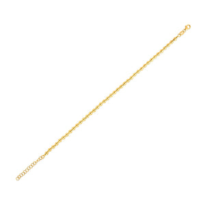 3mm 14k Yellow Gold Spaced Bead Bracelet