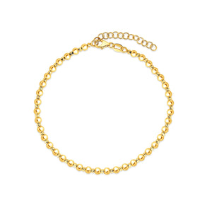 3mm 14k Yellow Gold Spaced Bead Bracelet