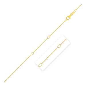 1.0mm 14k Yellow Gold Adjustable Cable Chain