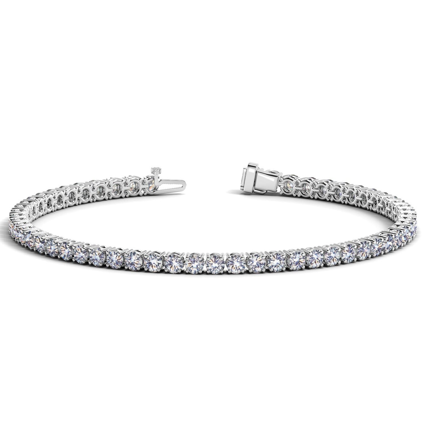 7 cctw Lab Grown Round Diamond Tennis Bracelet in 14k White Gold (F/G  VS2/SI1)