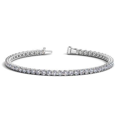 5 cctw Lab Grown Round Diamond Tennis Bracelet in 14k White Gold (F/G  VS2/SI1)