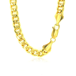 6.5mm 10k Yellow Gold Light Miami Cuban Chain