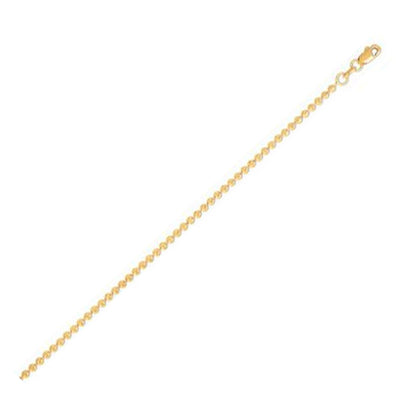 2.0mm 14k Yellow Gold Moon Cut Bead Chain