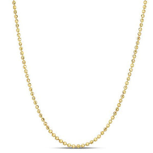 2.0mm 14k Yellow Gold Moon Cut Bead Chain