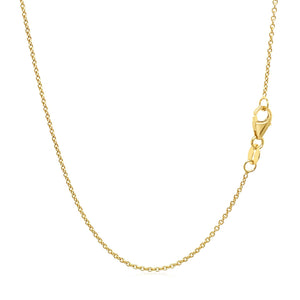 1.1mm 14k Yellow Gold Round Cable Link Chain