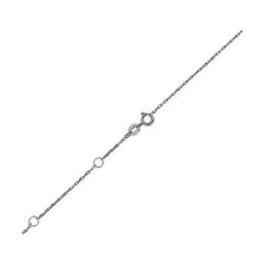 1.3mm 14k White Gold Double Extendable Rope Chain