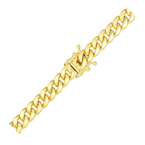 6.1mm 14k Yellow Gold Semi Solid Miami Cuban Bracelet