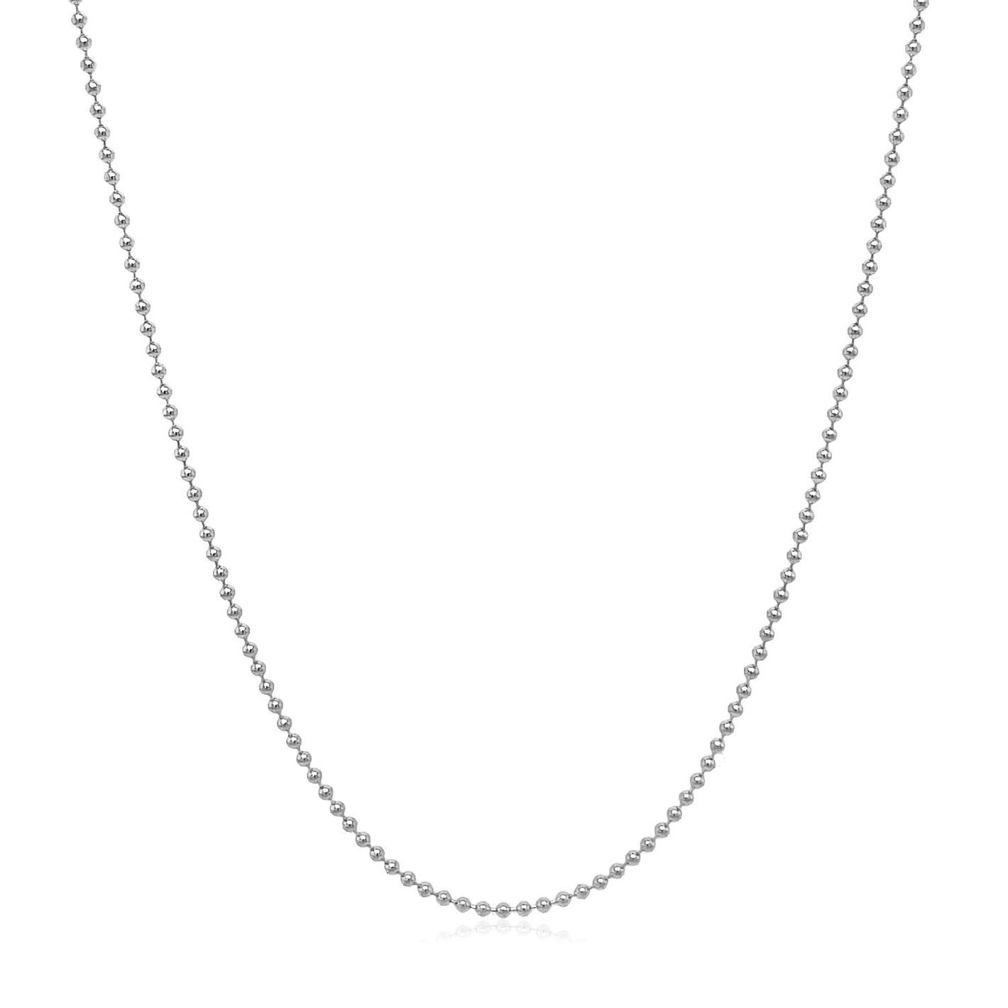 1.0mm 14k White Gold Bead Chain