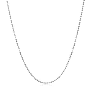 1.0mm 14k White Gold Bead Chain