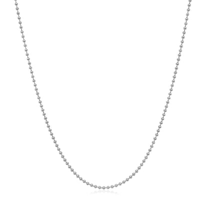 1.0mm 14k White Gold Bead Chain