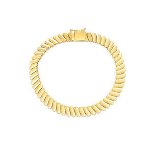 14k Yellow Gold Rib Link Bracelet