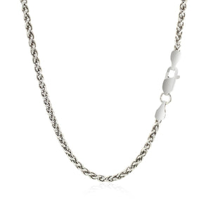 2.6mm Sterling Silver Rhodium Plated Wheat Chain