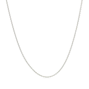 0.6mm 14k White Gold Oval Cable Link Chain