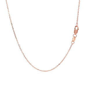 0.8mm 18k Rose Gold Diamond Cut Cable Link Chain