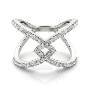 1/2 cttw Fancy Entwined Design Diamond Ring in 14k White Gold