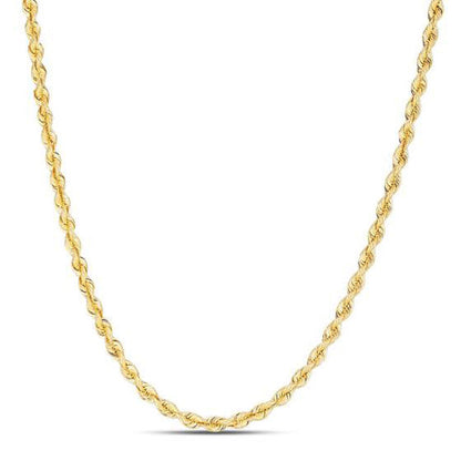 1.5mm 14k Yellow Gold Light Rope Chain