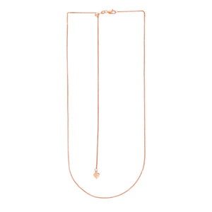 1.0mm 14k Rose Gold Adjustable Wheat Chain