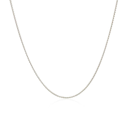 0.6mm 10k White Gold Wheat Chain