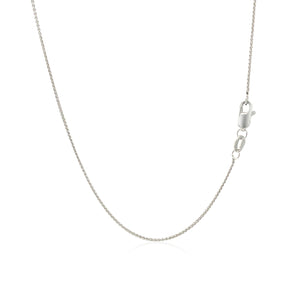 0.6mm 10k White Gold Wheat Chain