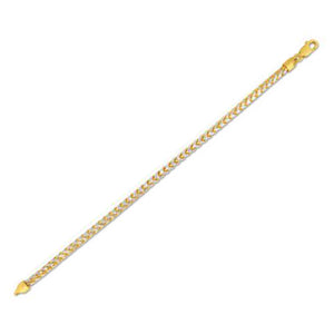 4.0 mm 14k Yellow Gold Round Pave Franco Chain Bracelet