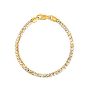 4.0 mm 14k Yellow Gold Round Pave Franco Chain Bracelet