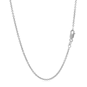 1.5mm 14k White Gold Round Cable Link Chain