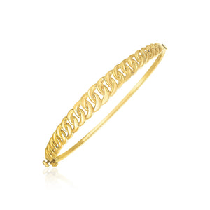 8.4 mm 14k Yellow Gold High Polish Curb Chain Link Bangle